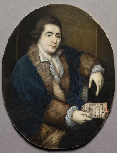Retrato de William Powell, c. 1765 (miniatura sobre marfil en marco de madera dorada y gesso) de James Scouler