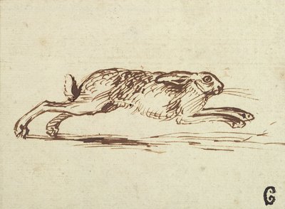 Una Liebre Corriendo, Con las Orejas Echadas Atrás de James Seymour