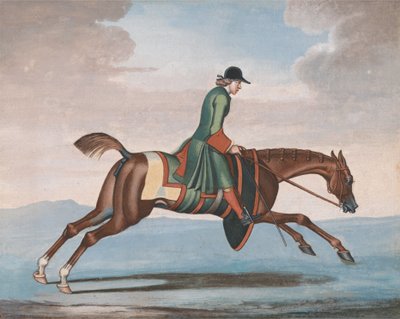 Caballo de carreras en entrenamiento, montado por un mozo de cuadra de James Seymour