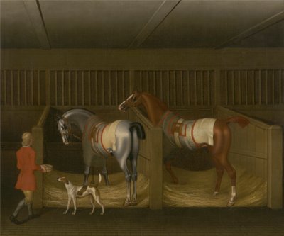 Los establos y dos famosos caballos de carreras pertenecientes a Su Gracia, el Duque de Bolton de James Seymour