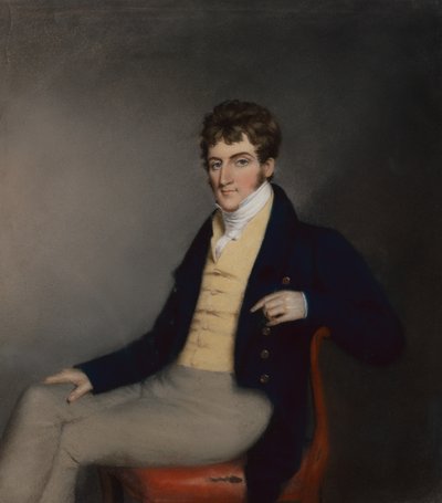 Retrato de un Caballero con Chaleco Amarillo, c.1795 de James Sharples
