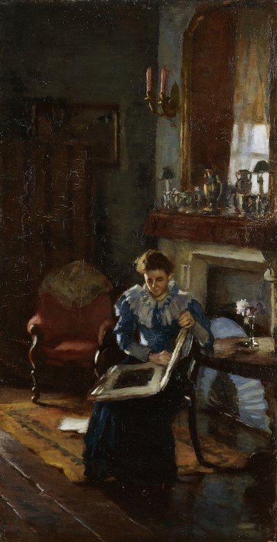 Un interior de Dublín, c.1915-20 (óleo sobre lienzo) de James Sinton Sleator