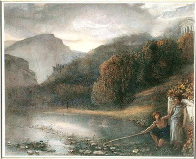 Paisaje con un templo y figuras pastorales de James Smetham