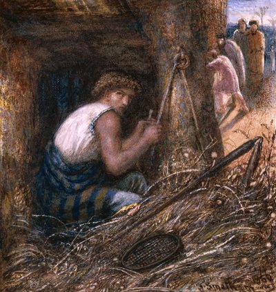 Saúl Escondiéndose entre las Cosas, 1866 de James Smetham