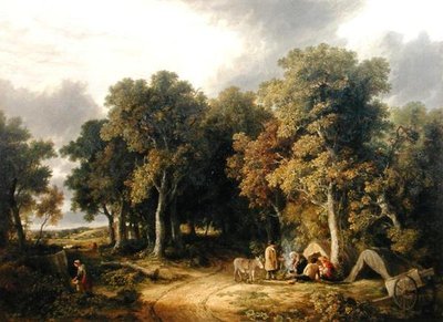 Campamento en un paisaje boscoso de James Stark