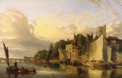 Lambeth desde el río mirando hacia el puente de Westminster de James Stark