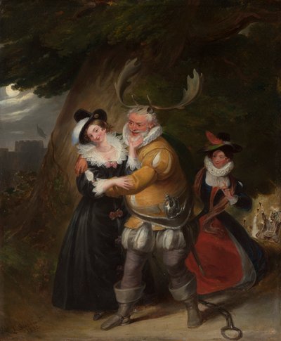 Falstaff en el roble de Herne, de "Las alegres comadres de Windsor", Acto V, Escena v de James Stephanoff