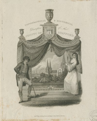 Catedral de Lichfield - Vista suroeste: grabado, nd [c 1820] de James Storer