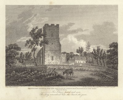 Robert Bloomfield, poeta: Iglesia de Honington y la cabaña donde nació Robert Bloomfield de James Storer