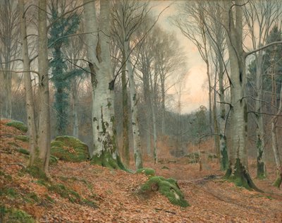 Un bosque galés en invierno de James Thomas Watts