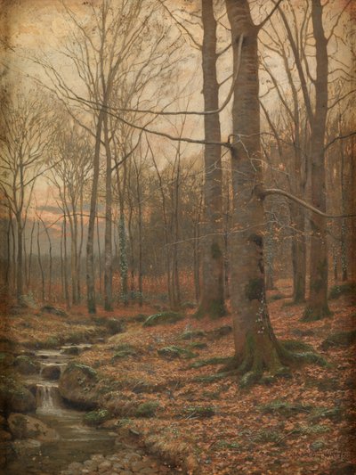 Invierno en el bosque, Betws-y-Coed (acuarela y bodycolour) de James Thomas Watts