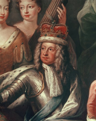 Detalle de Jorge I del Salón Pintado, Greenwich de James Thornhill