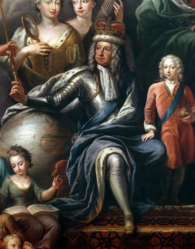 Jorge I y su nieto, el Príncipe Federico, (detalle) del Salón Pintado de James Thornhill