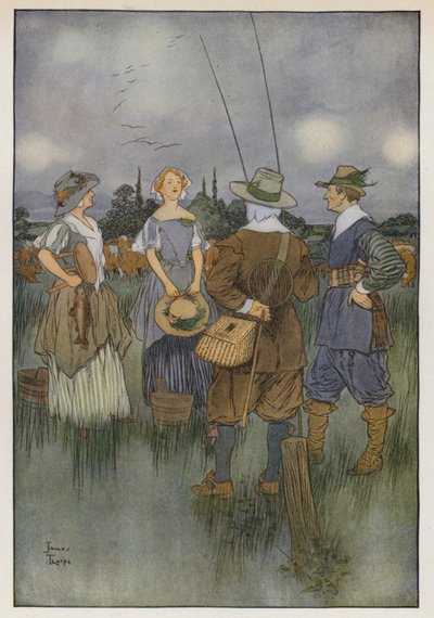 Ilustración de The Compleat Angler de Izaak Walton de James Thorpe