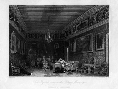 Habitación de Lord Byron en el Palazzo Mocenigo, Venecia, Italia, siglo XIX de James Tibbitts Willmore