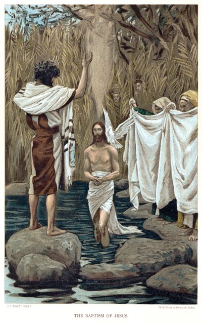 Bautismo de Jesús por Juan el Bautista, c.1890 de James Tissot