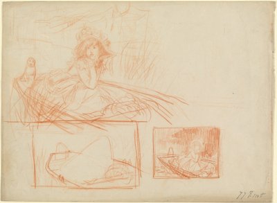 Chica pensativa a la deriva en un bote de James Tissot