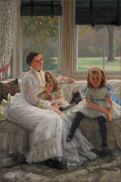 Retrato de la Sra. Catherine Smith Gill y dos de sus hijos de James Tissot