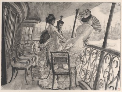 La galería del H.M.S. Calcutta Souvenir de un baile a bordo del barco de James Tissot