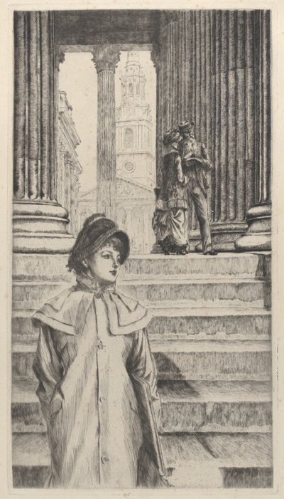 El pórtico de la Galería Nacional, Londres, 1878 de James Tissot
