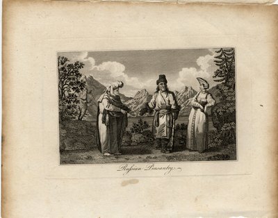 Vestidos de campesinos rusos, ca 1775 de James Tookey