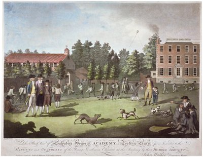 Vista trasera de la Academia Salvadore House, Tooting, Wandsworth, Londres, 1787 de James Walker