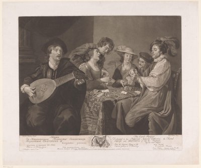 Jugadores de cartas y de laúd Los jugadores de cartas (título sobre el objeto) de James Walker