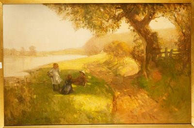 Día de verano - Niños en las orillas del Tweed, 1907 de James Wallace
