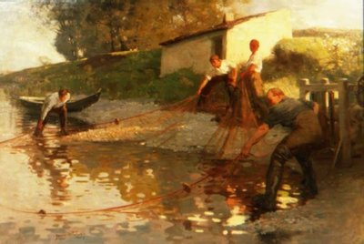 Pescadores de salmón en el Tweed de James Wallace