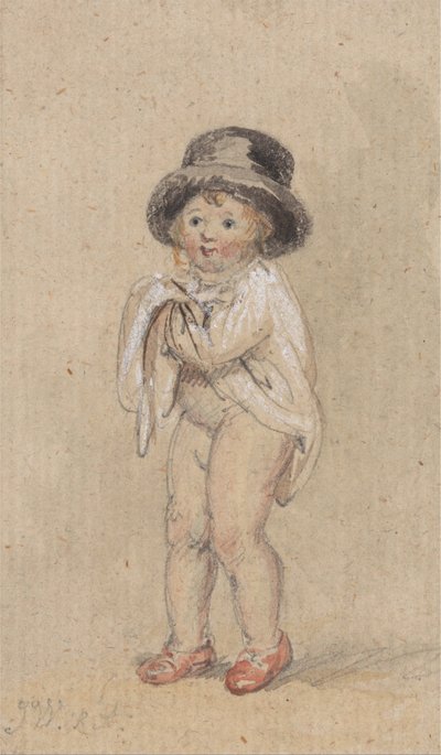 A Little Boy with Red Shoes (Niño con zapatos rojos y sombrero de copa) de James Ward