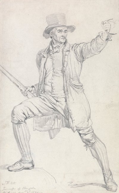 Estudio para el personaje central del cuadro de Ward "El ladrón de ciervos" de James Ward