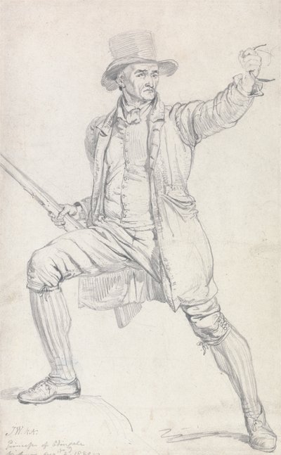 Estudio para el personaje central del cuadro de Ward "El ladrón de ciervos" de James Ward