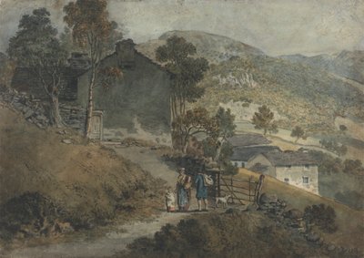 Paisaje con casitas y figuras de James Ward