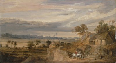 Paisaje con cabañas, c.1802-07 de James Ward