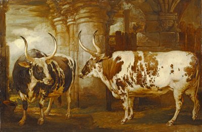 Retratos de dos bueyes extraordinarios, propiedad del Conde de Powis de James Ward