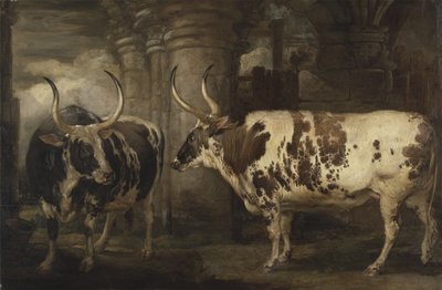 Retratos de dos bueyes extraordinarios, propiedad del Conde de Powis de James Ward