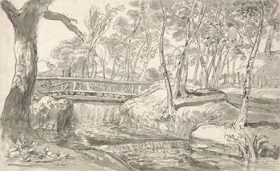 Paisaje fluvial con cascada de James Ward