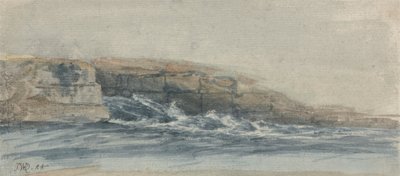 Mar rompiendo en acantilados pedregosos a la izquierda de James Ward