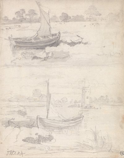 Estudios de barcos en una ribera de James Ward