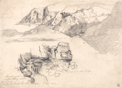 Estudios de una costa accidentada y una cascada rocosa de James Ward