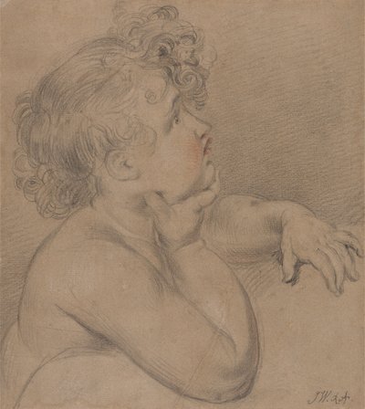Estudio del natural, uno de los Hijos de la Caridad para el cuadro grande de la Alegoría de Waterloo de James Ward