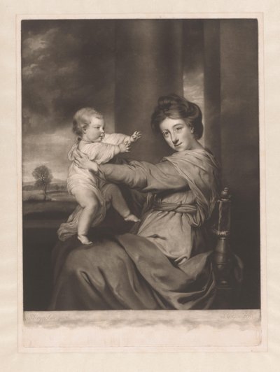 Retrato de Caroline Spencer con su hija Caroline de James Watson (prentmaker)