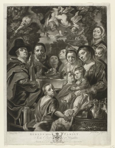 Retrato de Jacques Jordaens con sus padres, hermanos y hermanas Rubens y familia (título sobre objeto) Pinturas de The Houghton Gallery (título de la serie) The Houghton Gallery (título de la serie) de James Watson (prentmaker)