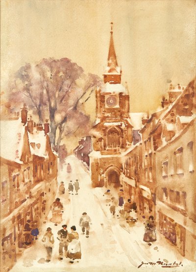 Escena de calle en invierno de James Watterston Herald