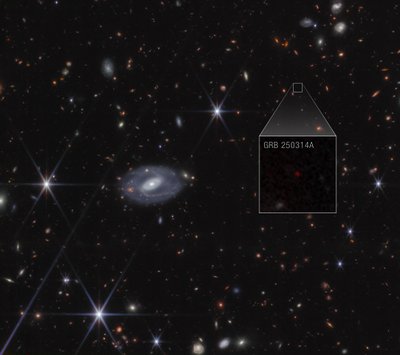 Detalle de GRB 250314A (imagen de NIRCam) de James Webb Space Telescope (NASA)