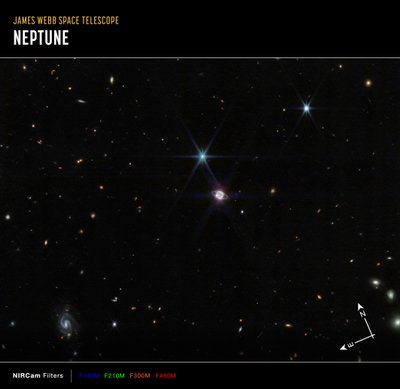 Neptuno Campo Ancho (Imagen NIRCam Compass) de James Webb Space Telescope (NASA)