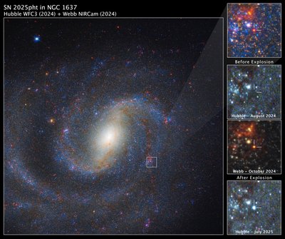 SN 2025pht en NGC 1637 de James Webb Space Telescope (NASA)