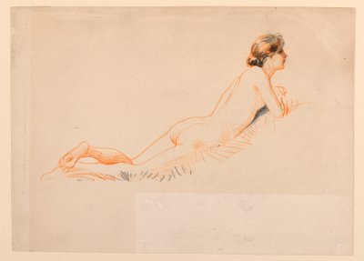 Desnudo femenino, descansando en la hierba de James Wells Champney
