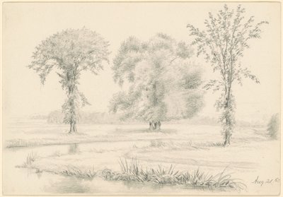 Paisaje con tres árboles de James Wells Champney