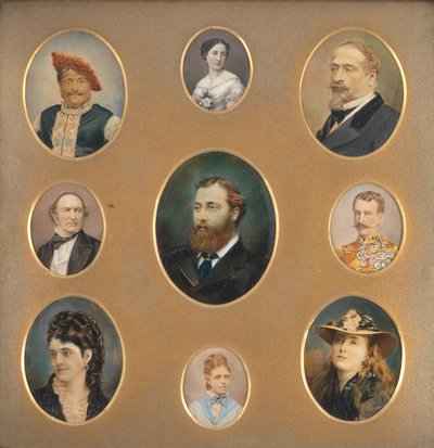 Nueve retratos en passe-partout original, 1880s de James William Bailey